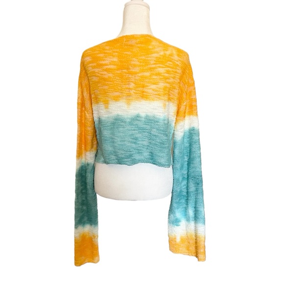 Earthbound Cropped Wrap Long Sleeve Lightweight Sweater Top - Picture 4 of 10